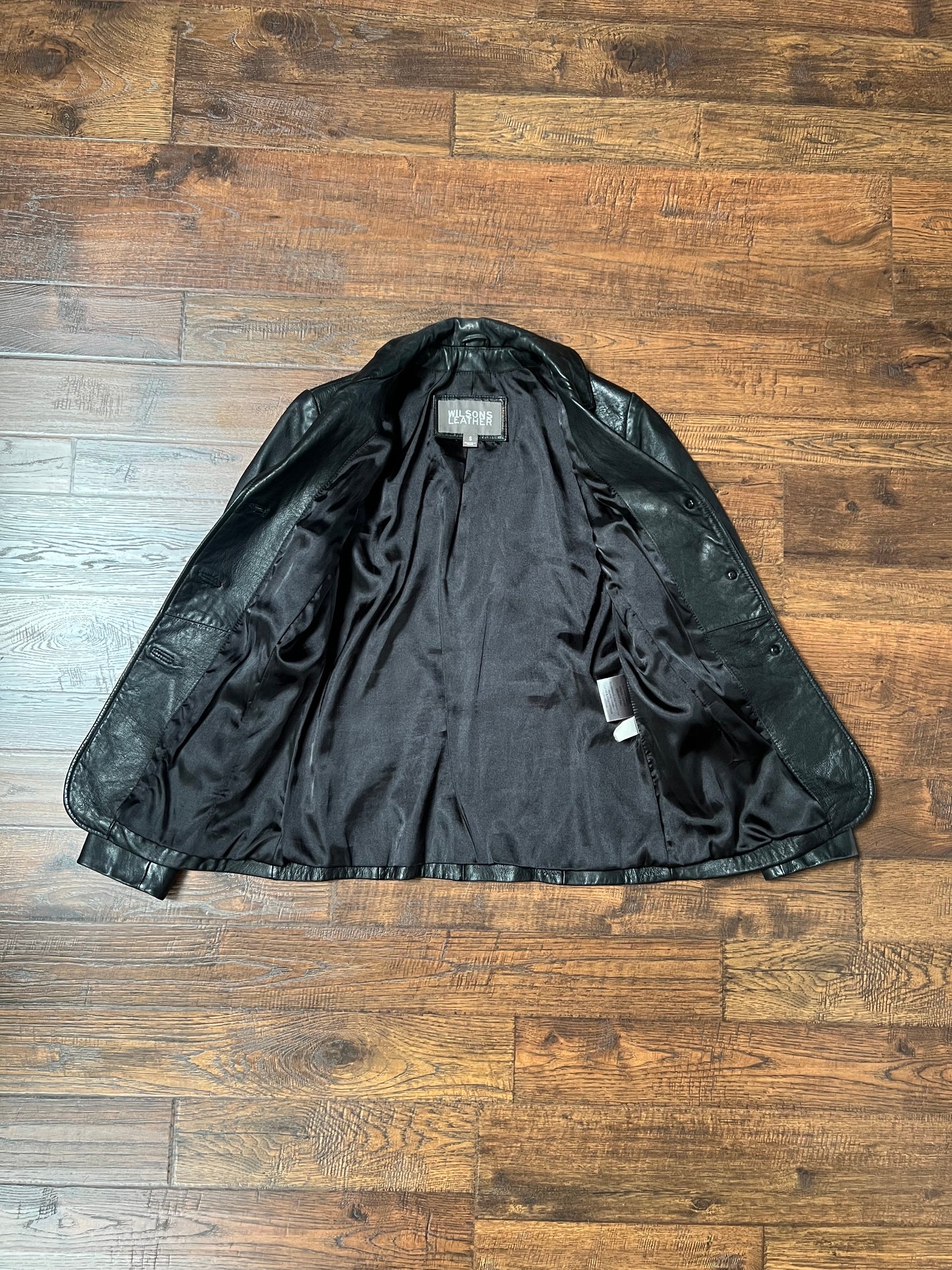Vintage Clothing - Genuine Leather Jacket - Black - Black Lining - Small - Wilsons Leather