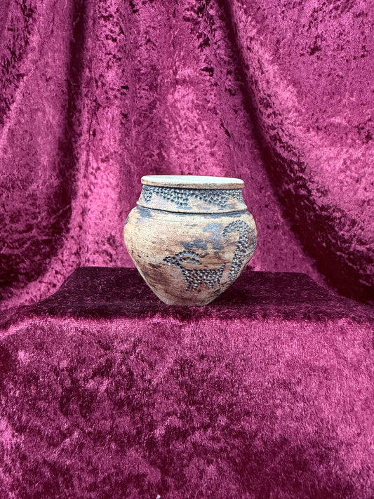 Vintage Native American Pottery Vase - Andrea Winters Southwestern Motif Stoneware