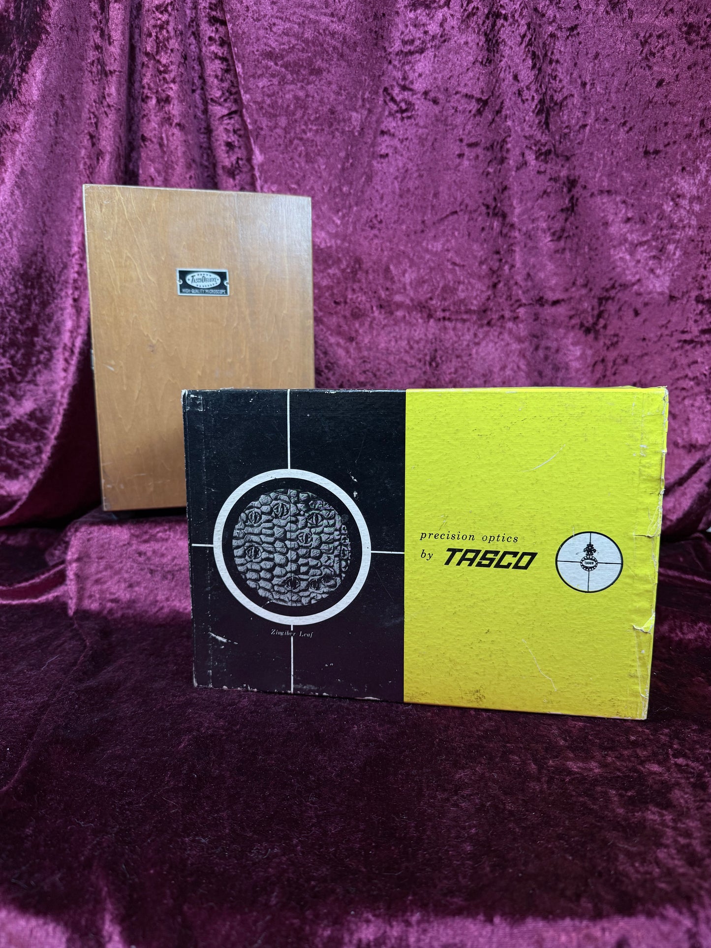 Vintage Tasco Metal Microscope Set – Complete Japanese Student Science Kit with 3 Prepared Slide Collections