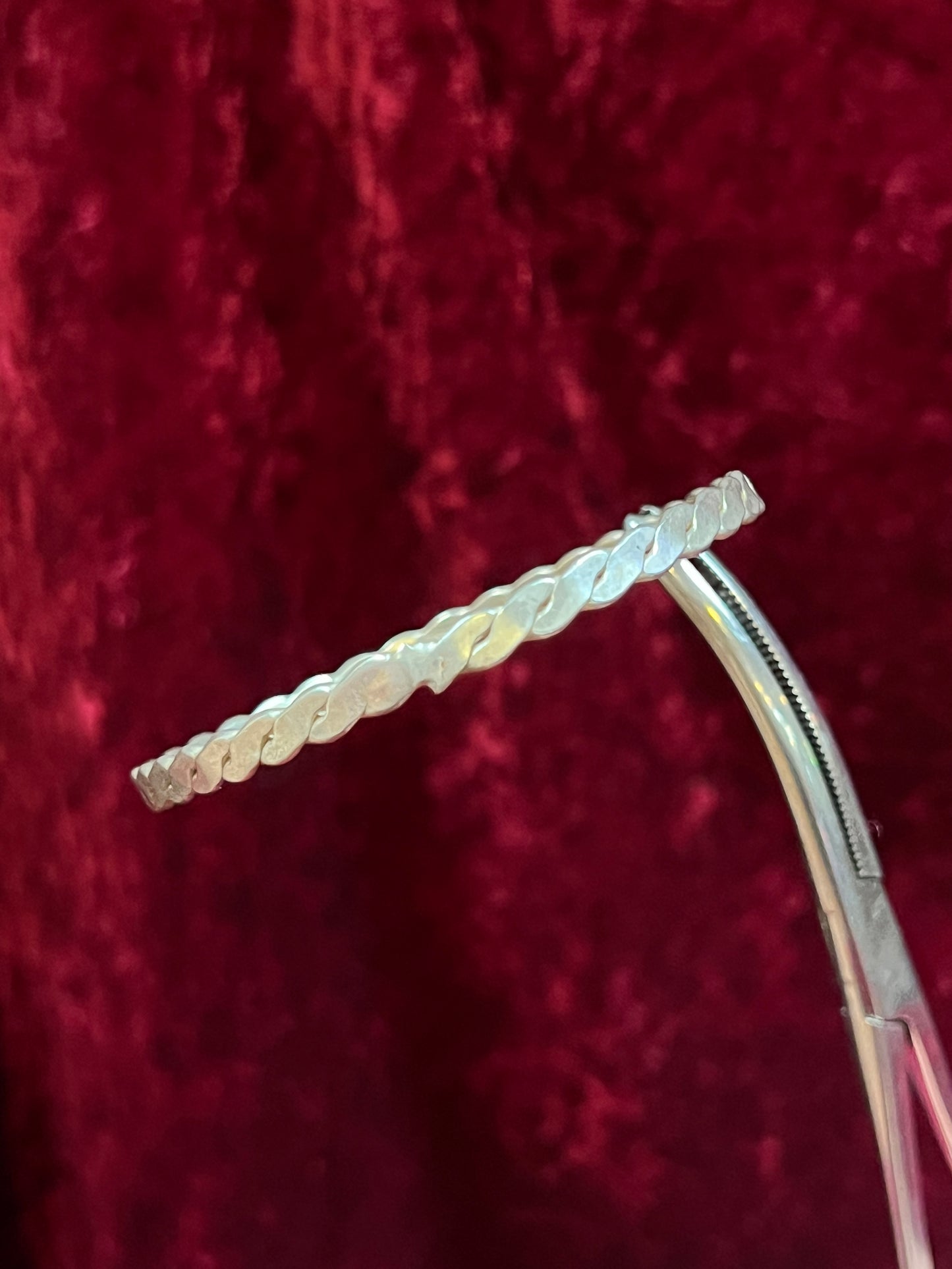 Vintage Jewelry - Bangle Bracelet - 925 Sterling Silver - Braided Twist