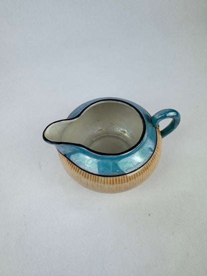 Vintage Blue and Peach Lustreware Creamer - Made In Japan