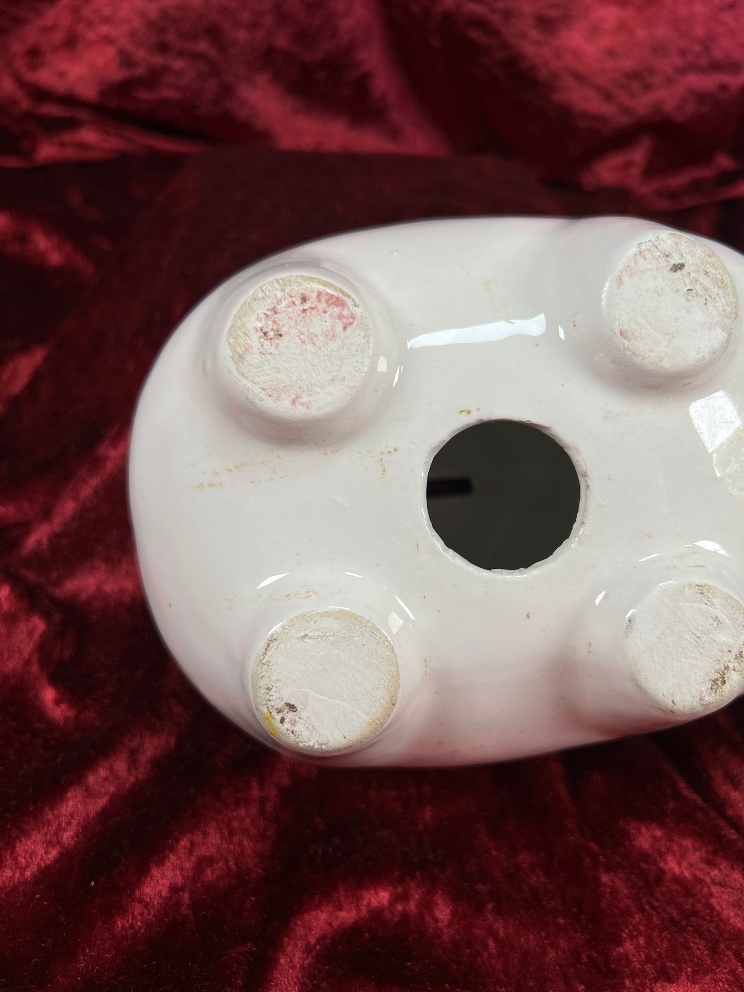Vintage Ceramic Piggy Bank - Anthropomorphic Blue Eyed Kitsch Pig
