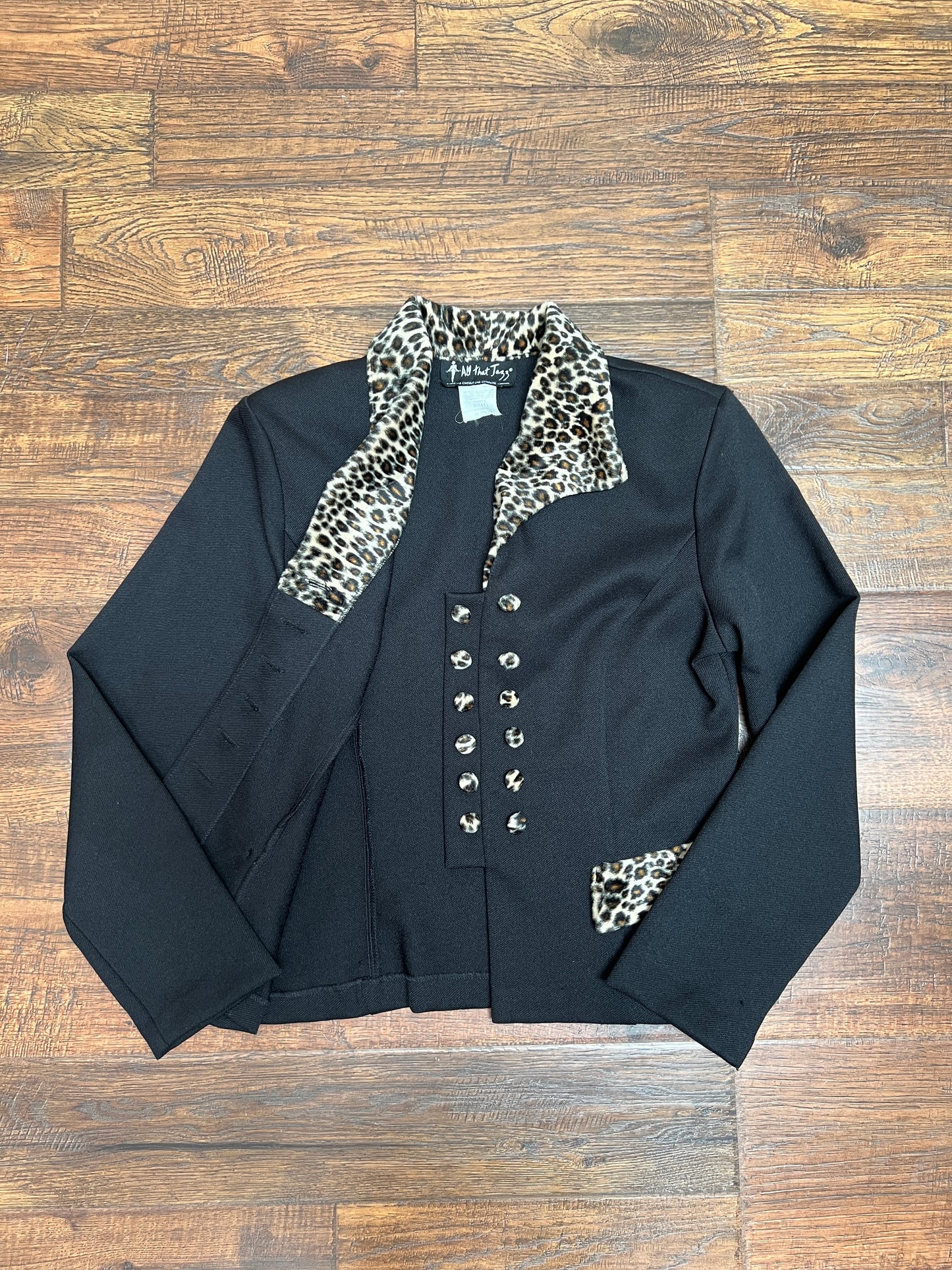 Vintage Clothing - Button Front Blazer - Faux Cheetah Fur Trim - Small - All That Jazz
