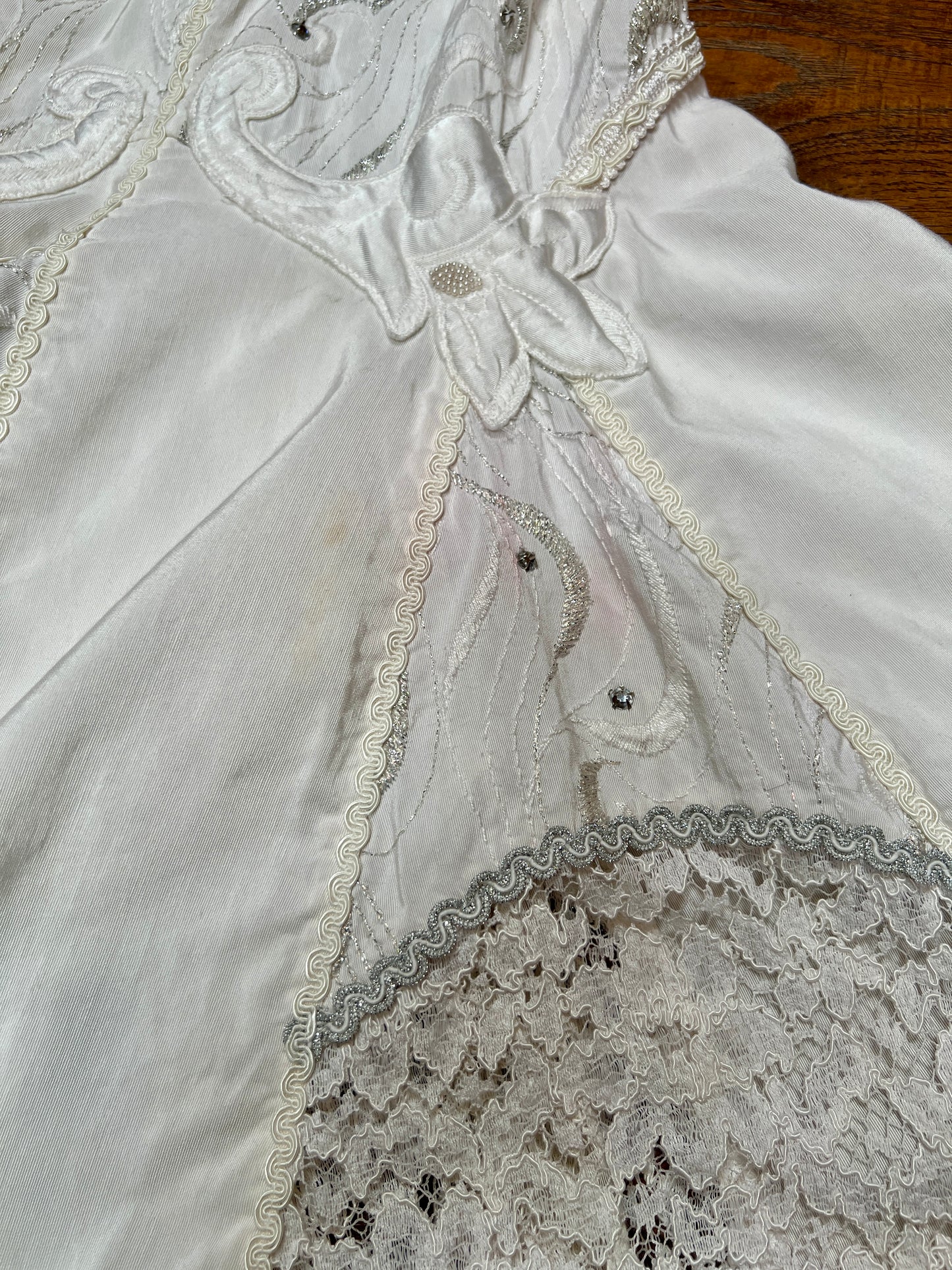 Vintage Romantic Bridal Cotton Lace Flare Midi Skirt - Embroidered Panels - Modelle