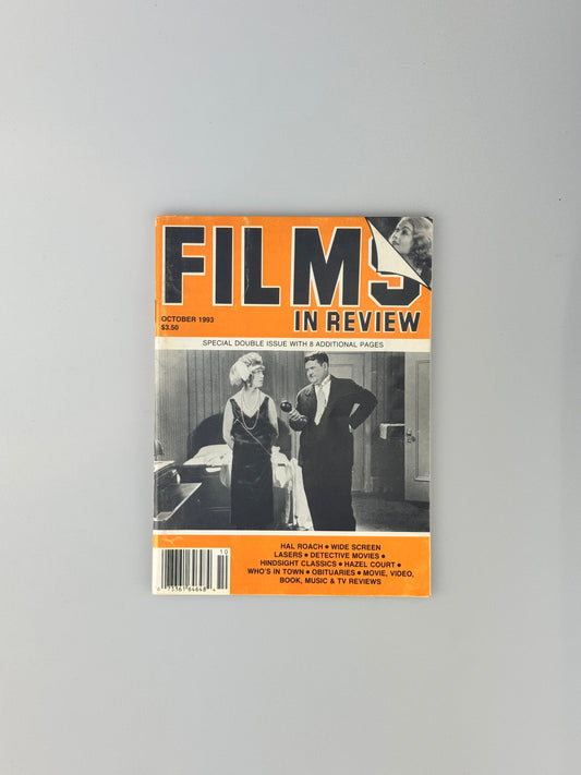 Films In Review Magazine - October 1993 - Hal Roach, Detective Movies, Hazel Court