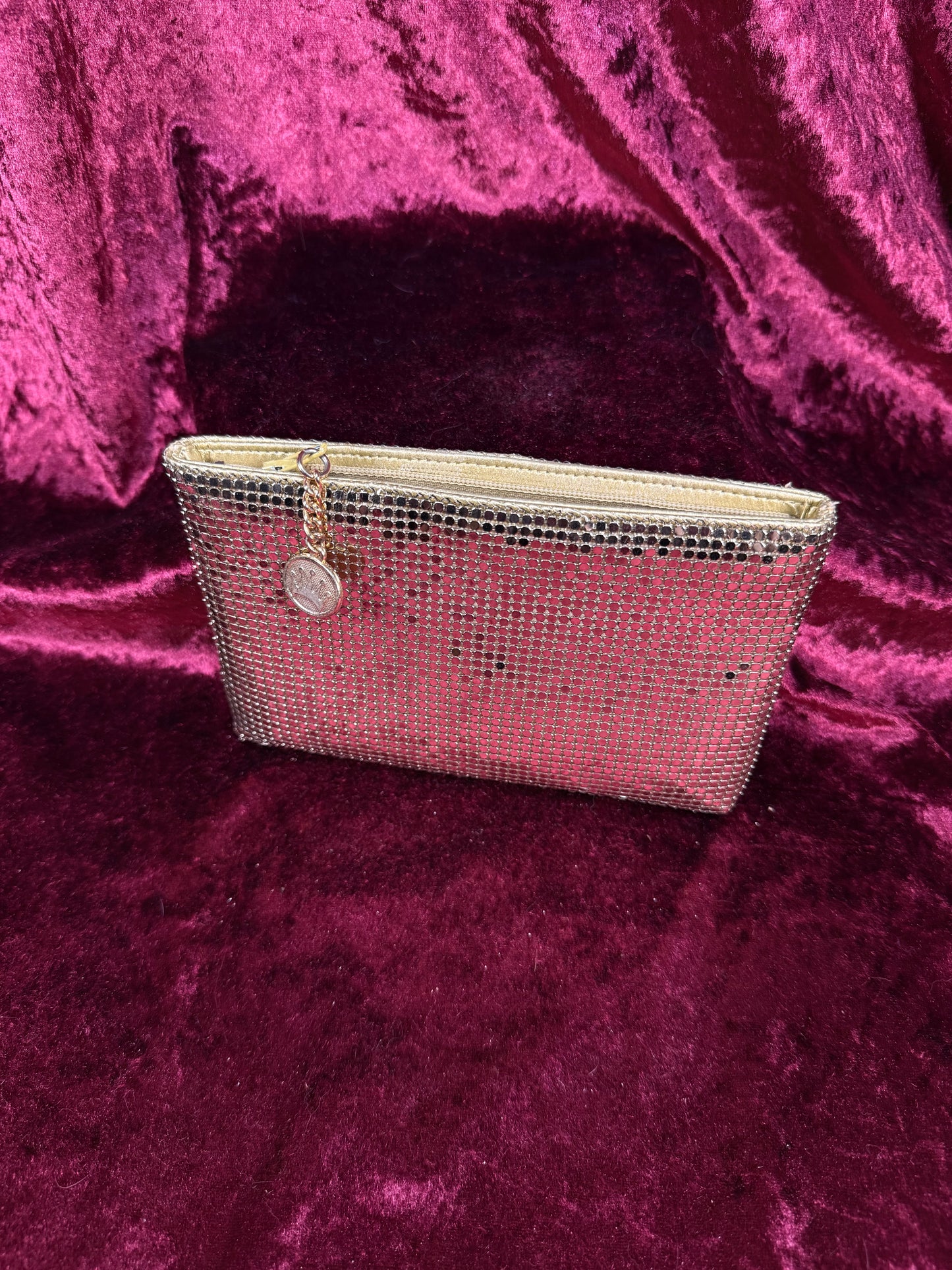 Vintage 1960s Metallic Gold Mesh Clutch / Evening Purse - Regale - Hong Kong