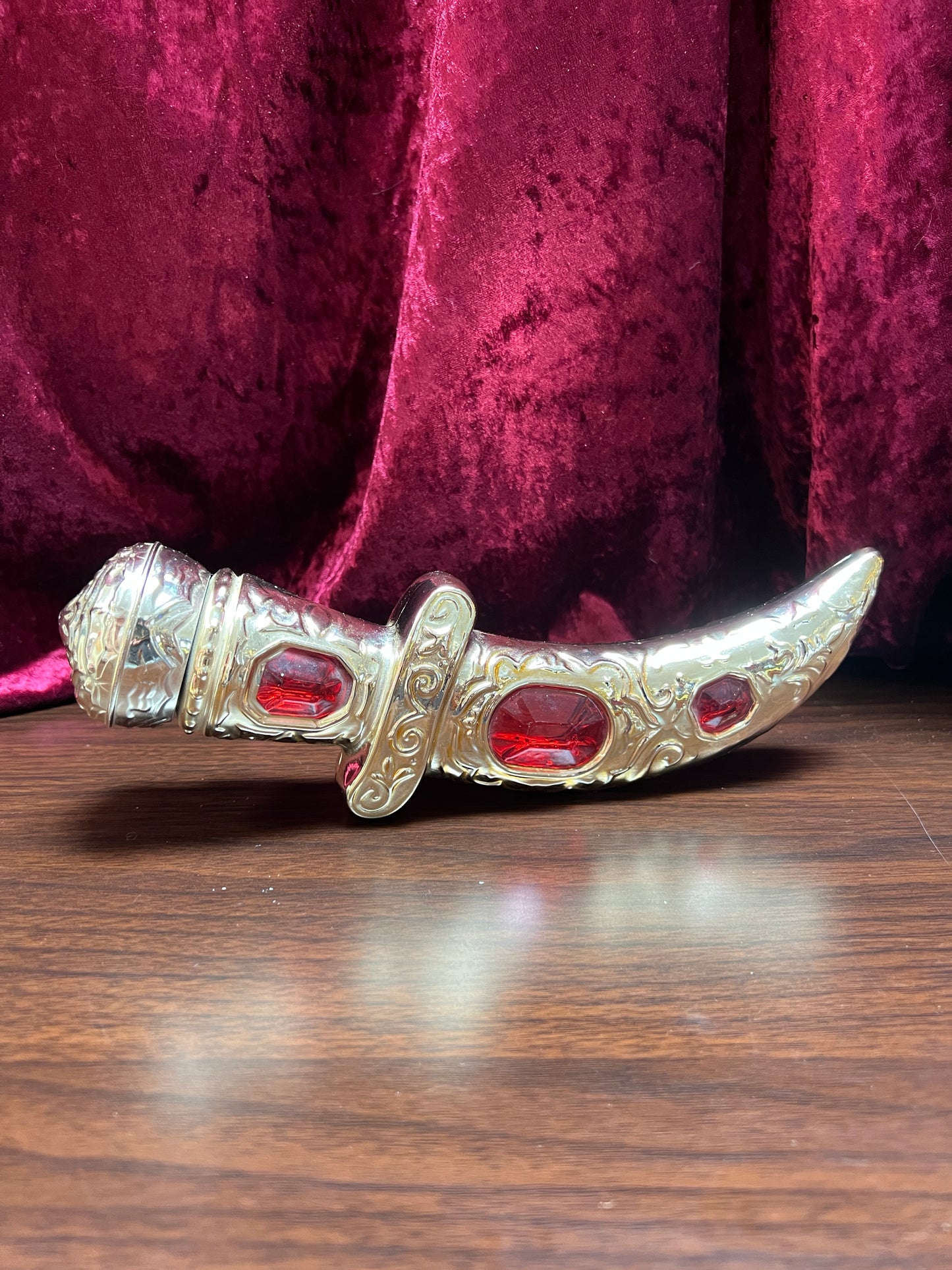 Vintage Perfume Bottle - Gold Bejeweled Dagger Decanter - Avon