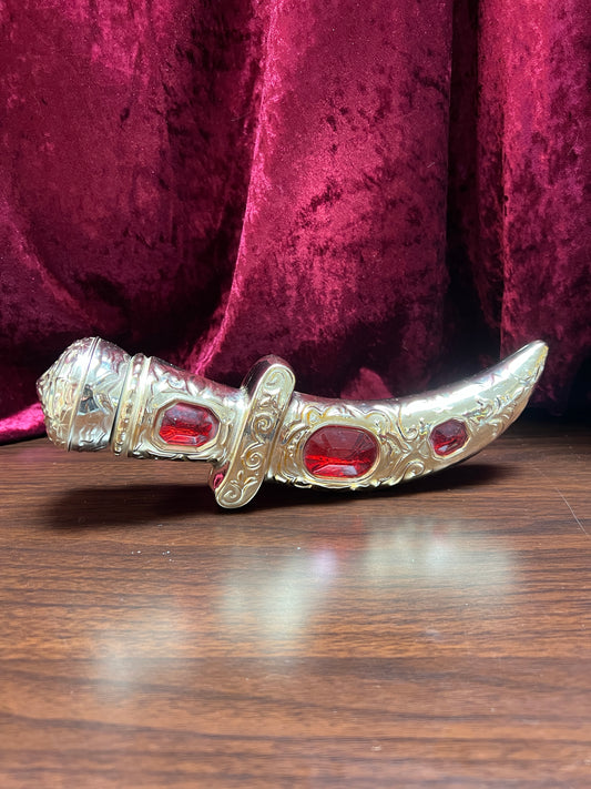 Vintage Perfume Bottle - Gold Bejeweled Dagger Decanter - Avon