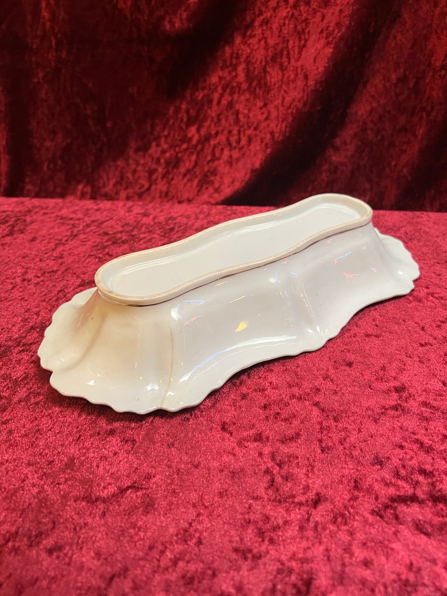 Vintage Trinket Dish - Hand Painted Porcelain - Pink and Purple English Roses - Noritake