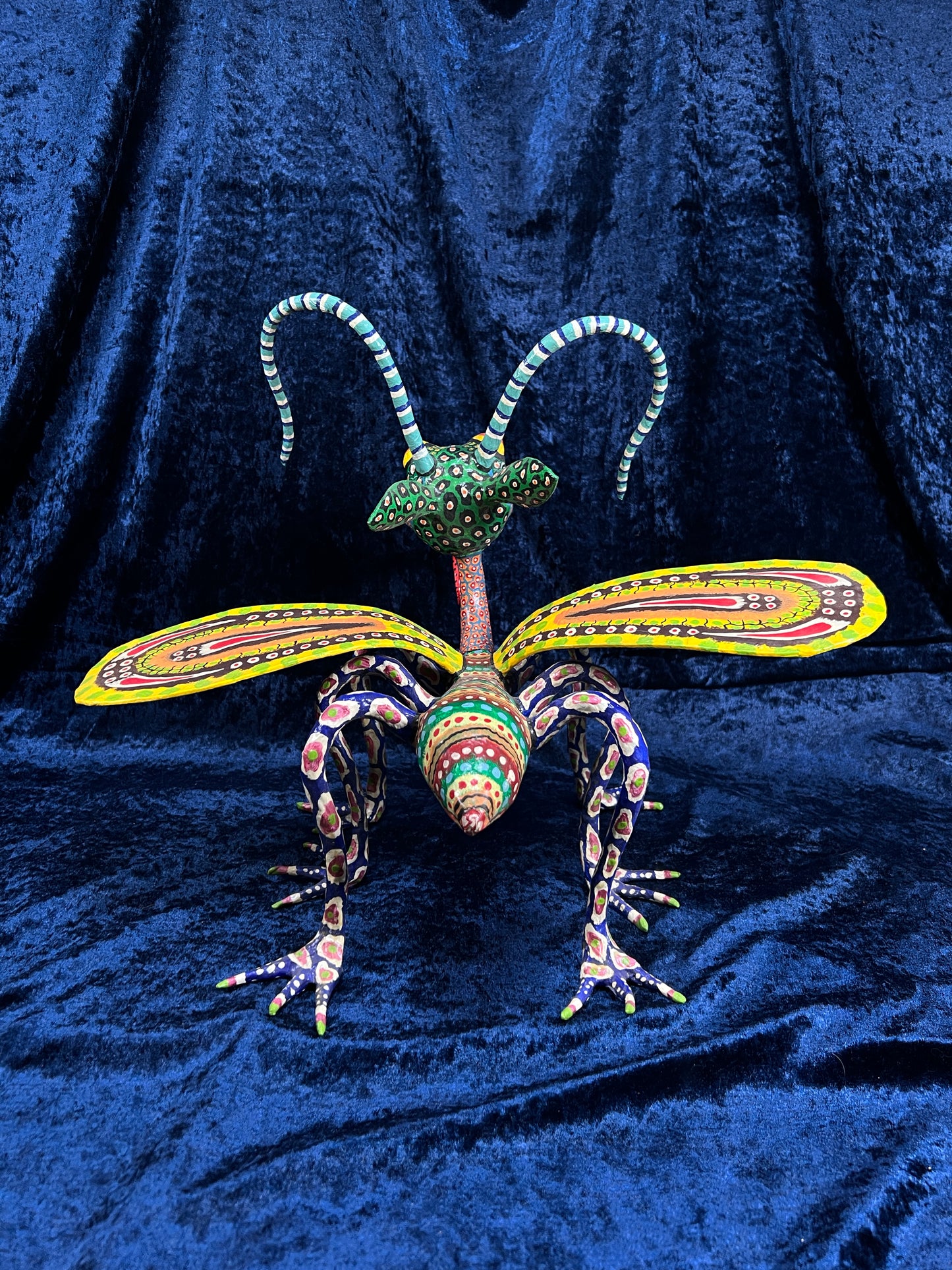 Vintage Paper Mache Alebrije Sculpture – Fantastical Winged Lizard Folk Art