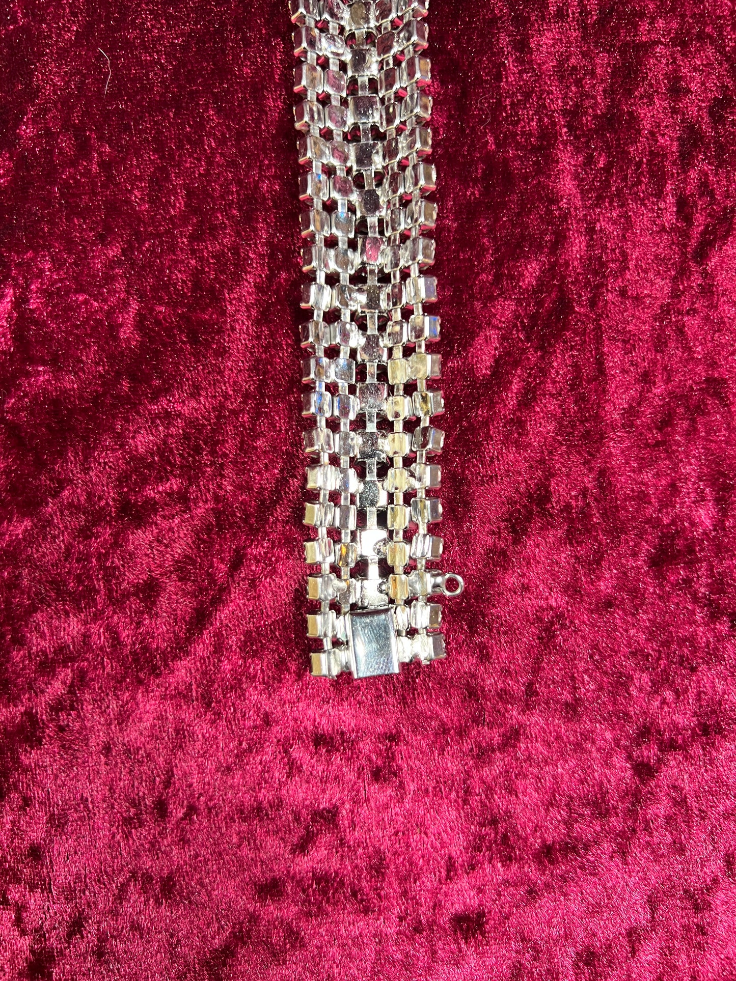 Vintage Jewelry - 5-Row Tennis Bracelet - Round Cut Rhinestones - 7.5"