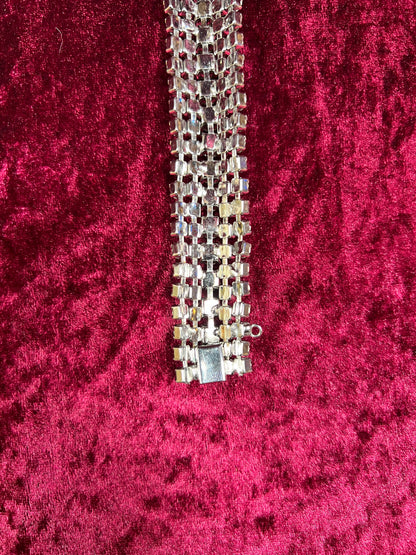 Vintage Jewelry - 5-Row Tennis Bracelet - Round Cut Rhinestones - 7.5"