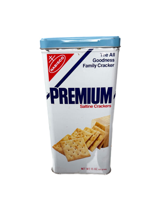 Vintage Metal Tin - Nabisco Premium Saltine Crackers - 15 Oz - 1978