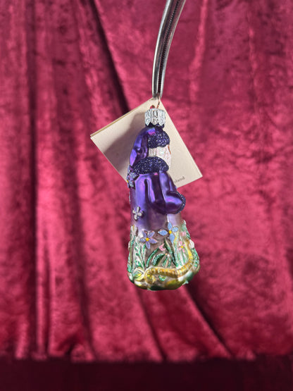 Vintage Christmas - Handblown Glass Ornament - Purple Rainforest Santa - Patricia Breen - Poland - 2000