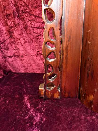 Vintage Hand Carved Wooden Altar - Immaculate Conception of Mary - Gold Shrine Devotional