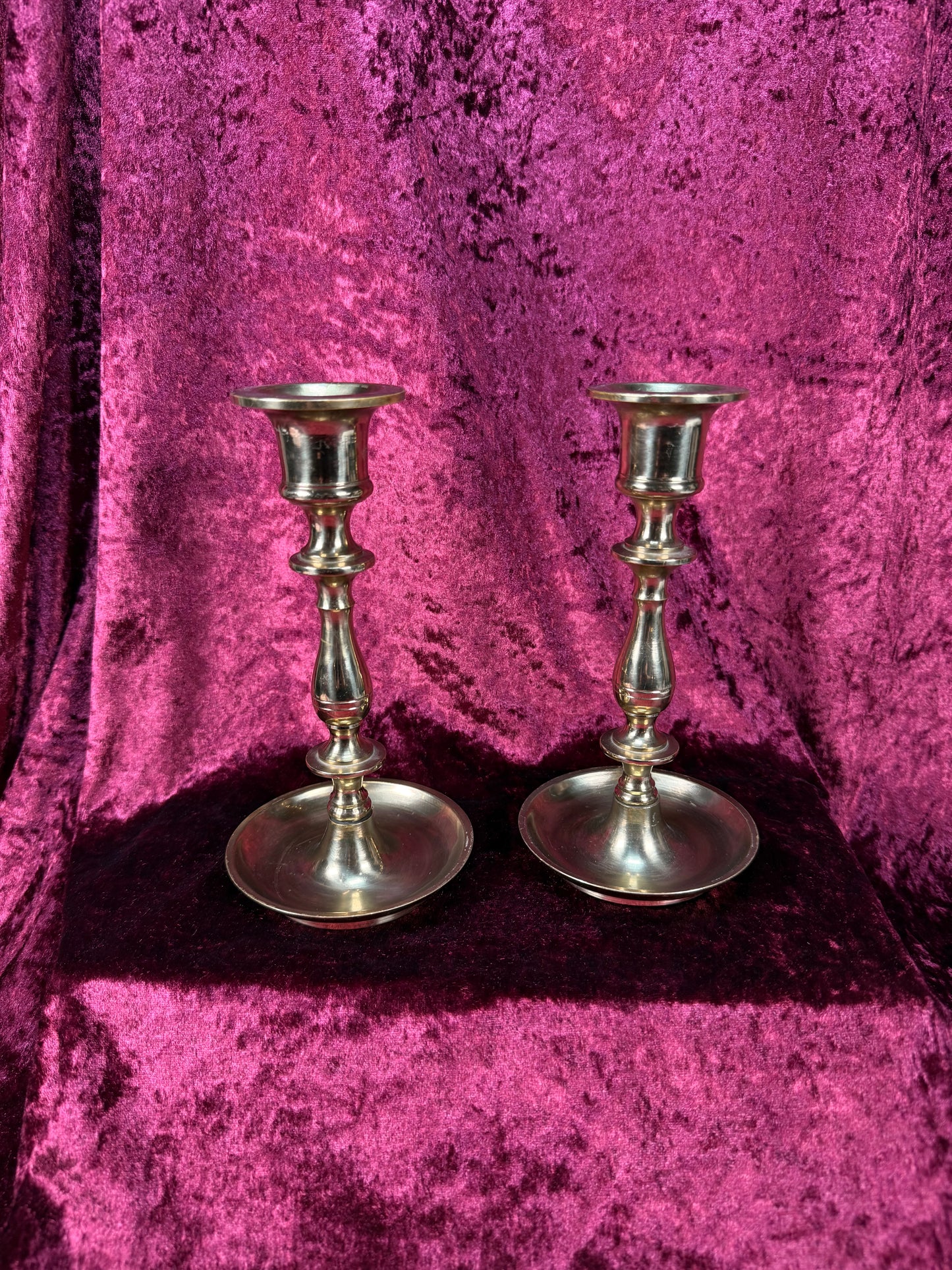 Vintage Brass Candlestick Holders – Heavy Elegant Pair
