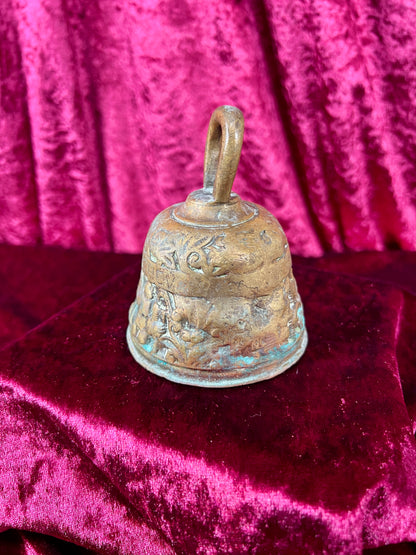 Vintage Religio - Antique Brass Sanctuary Bell - Raised Relief of The Twelve Apostles