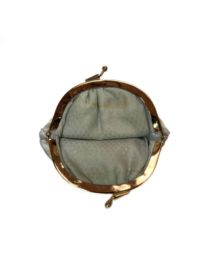 Vintage Wallet - Coin Purse - Genuine Eel Skin - Blush White - Kiss Lock Closure