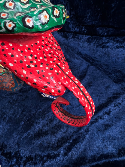 Vintage Paper Mache Alebrije Sculpture – Fantastical Winged Lizard Folk Art