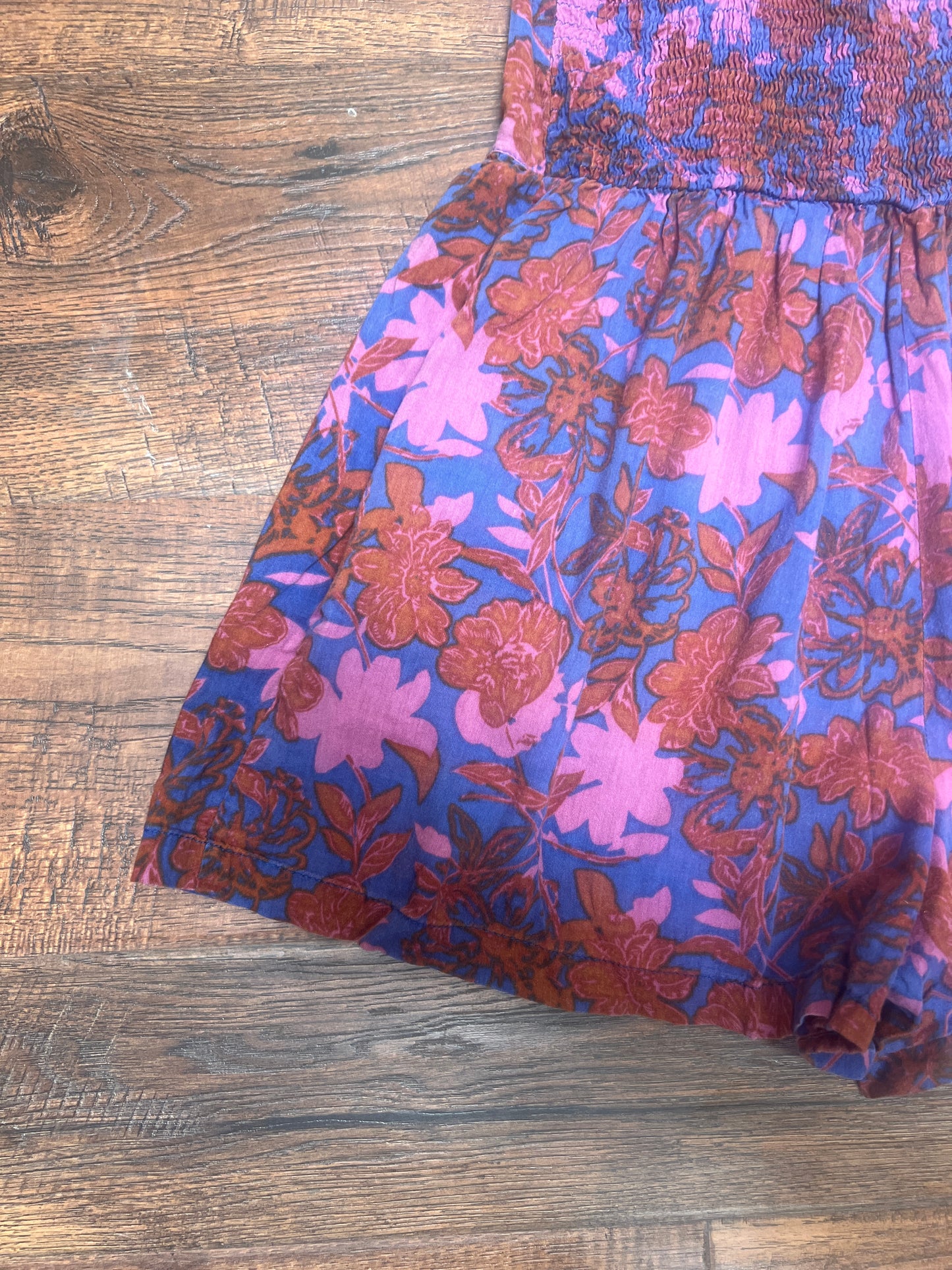 Clothing - Spaghetti Strap Romper - Pink And Blue Floral Print - Small - Fire Los Angeles