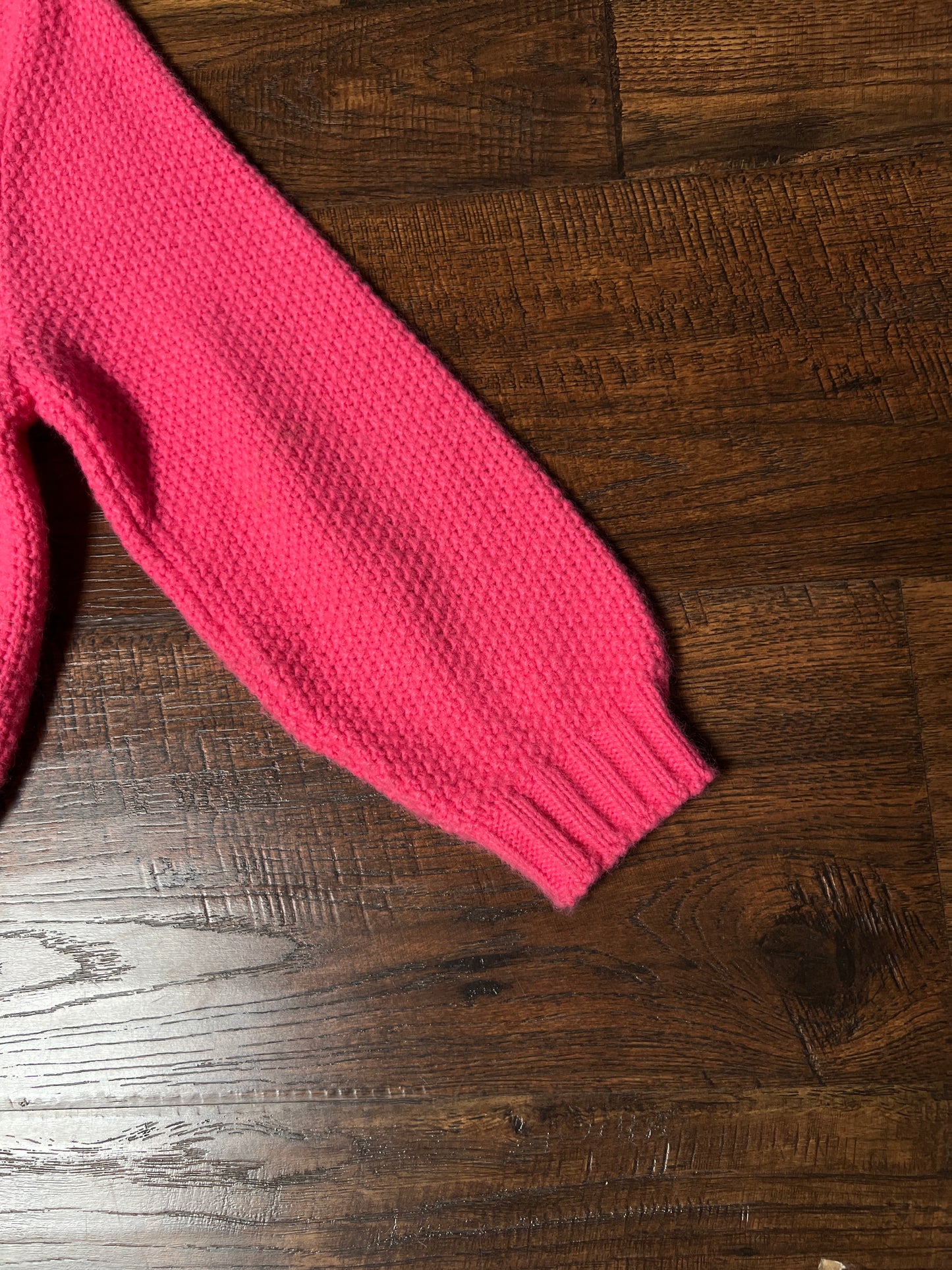 Vintage Catalina Knit Cardigan - Bubblegum Pink White Trim Button Front Sweater - Small