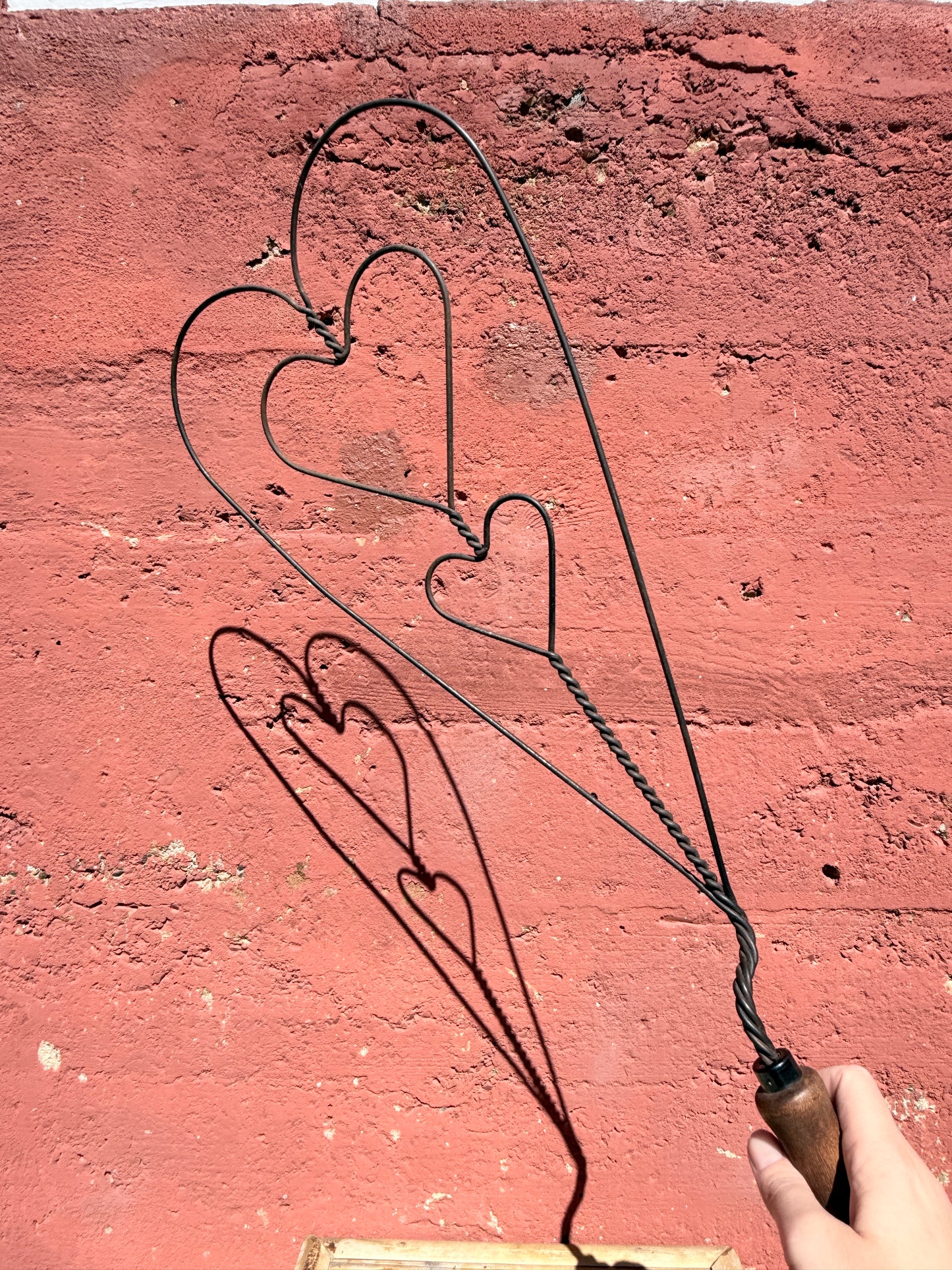 Vintage Wire Blanket Beater – Triple Heart Primitive Design