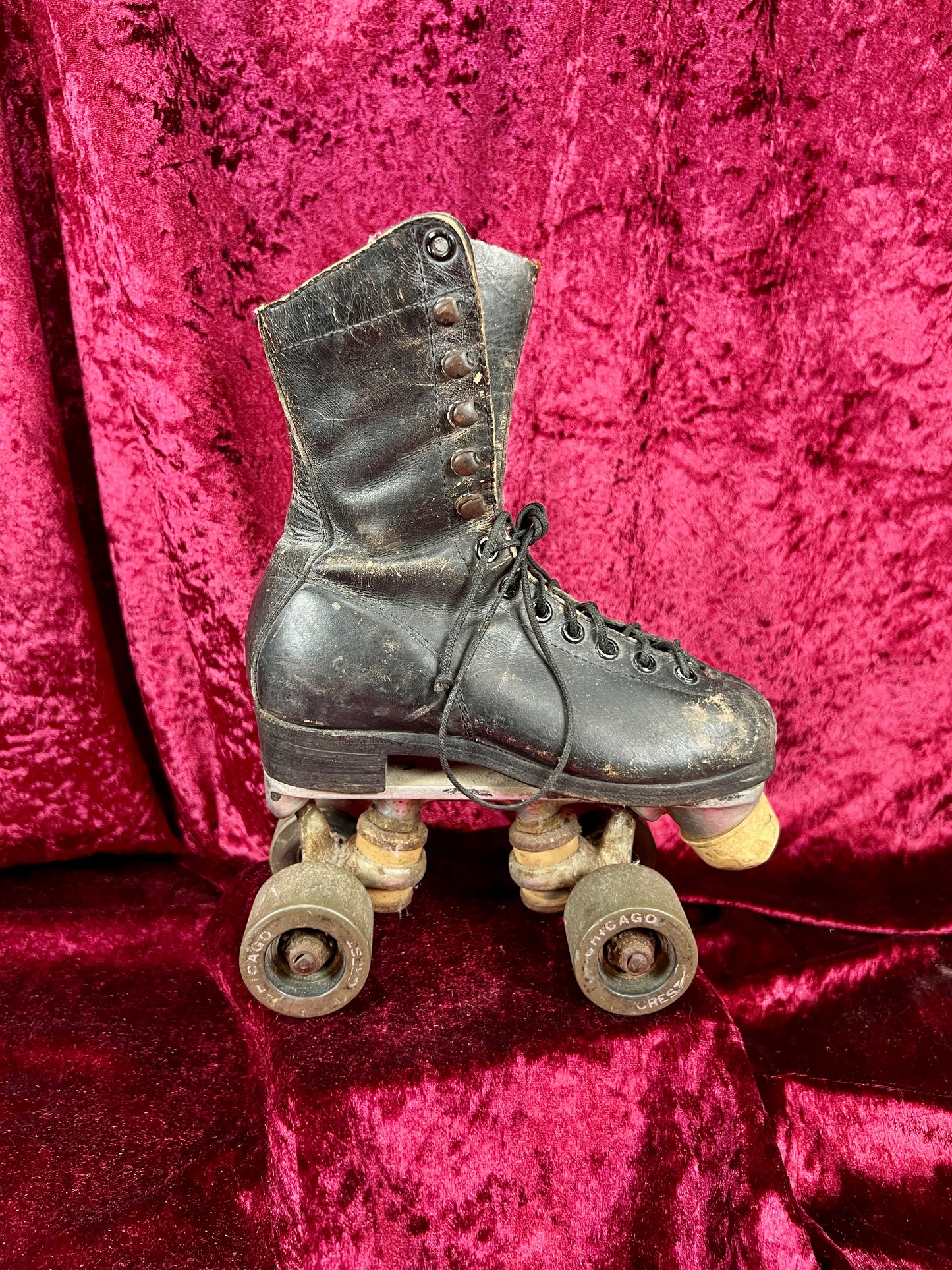 Vintage Leather Roller Skates – Black Leather - Chicago Wheels and Sure-Grip Trucks
