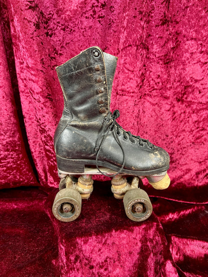 Vintage Leather Roller Skates – Black Leather - Chicago Wheels and Sure-Grip Trucks