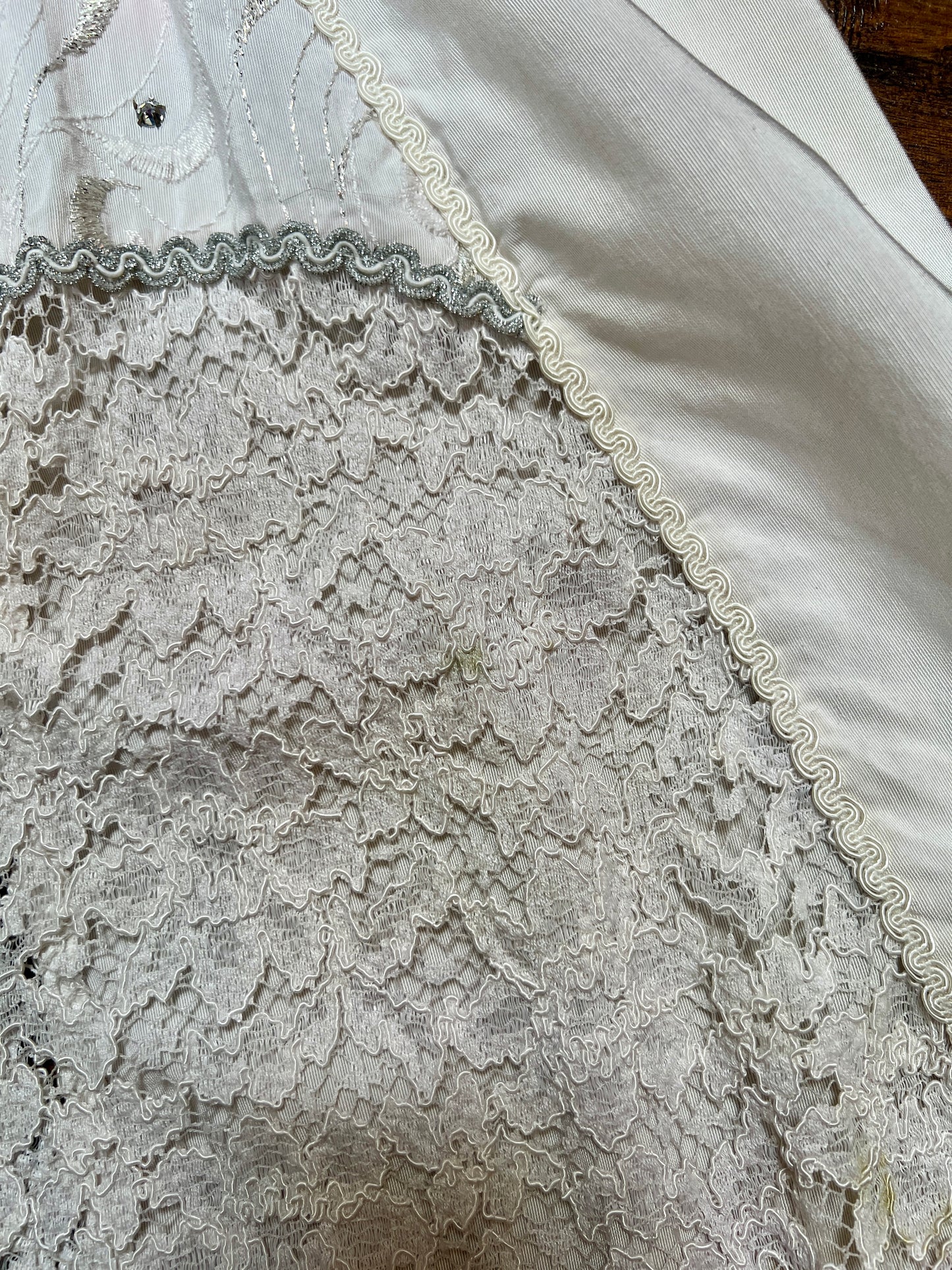 Vintage Romantic Bridal Cotton Lace Flare Midi Skirt - Embroidered Panels - Modelle