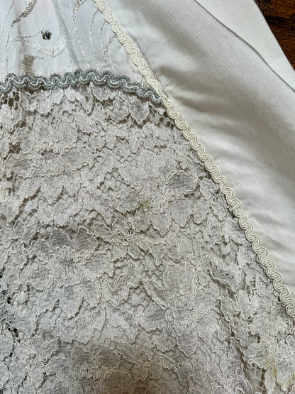 Vintage Romantic Bridal Cotton Lace Flare Midi Skirt - Embroidered Panels - Modelle