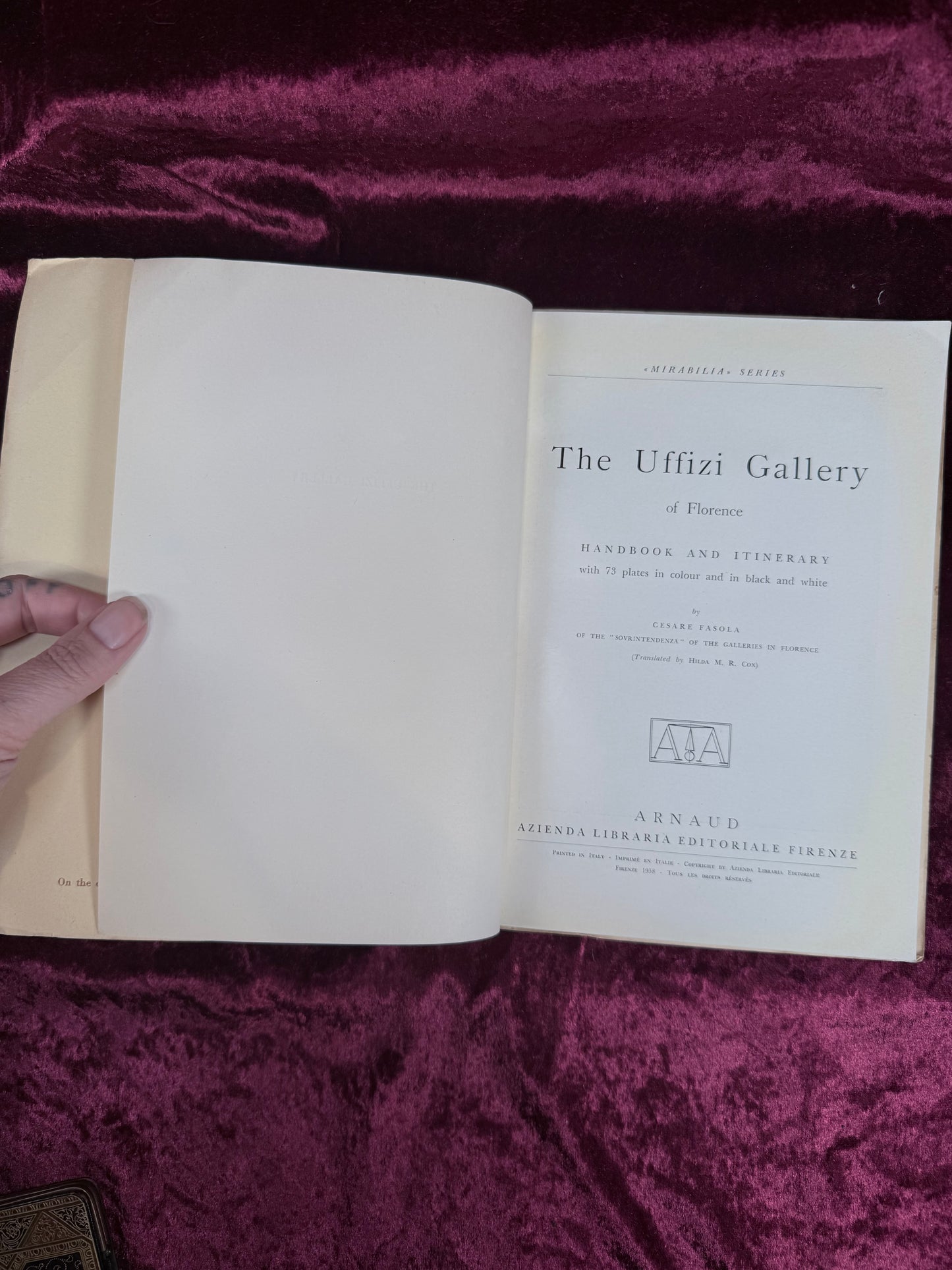 Vintage Paperback Book – The Uffizi Gallery Handbook and Itinerary Florence Arnaud