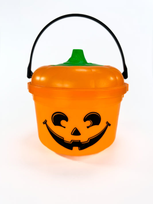 Vintage McDonalds Pumpkin Candy Bucket w/ Lid - 1991 Like New