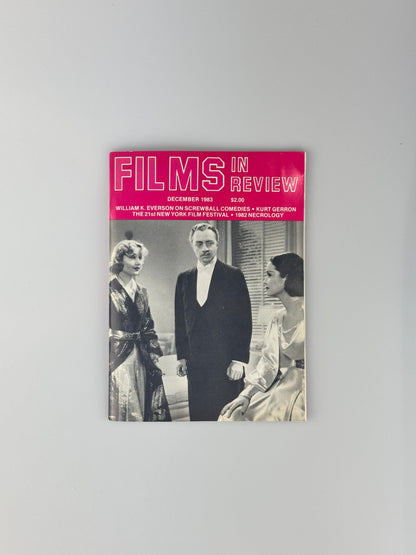 Films In Review Magazine - December 1983 - William K. Everson Screwball Comedies, Kurt Gerron, 1982 Necrology