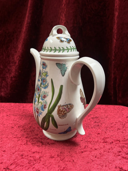 Vintage Ceramic Coffee Pot - Botanic Garden Hyacinth Butterfly Portmeirion