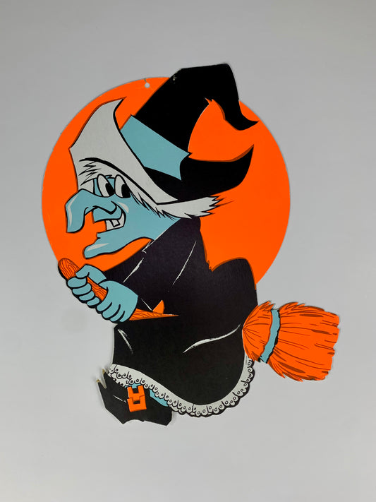 Vintage Eureka Halloween Die-Cut - Flying Witch - Made In U.S.A