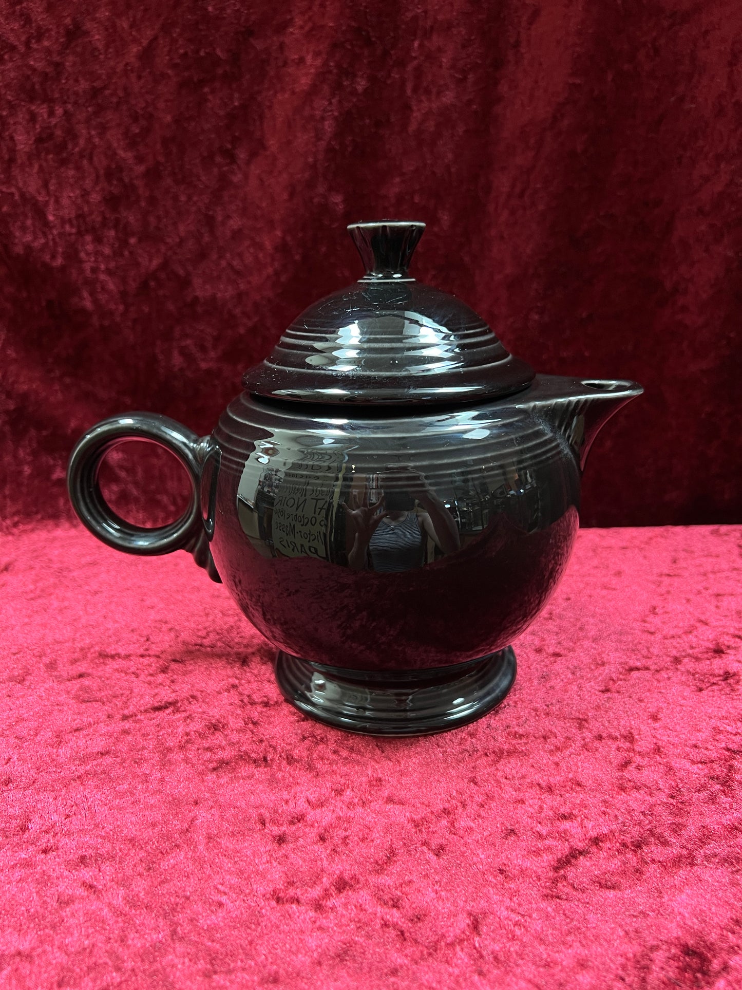 Vintage FIestaware Ceramic Teapot - Homer Laughlin Black 44 Oz Serving Pot