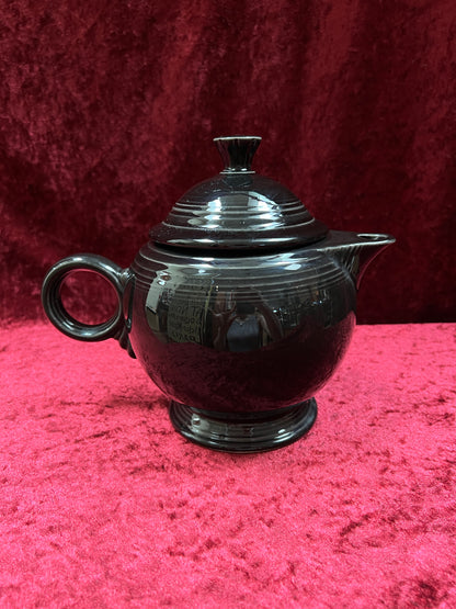 Vintage FIestaware Ceramic Teapot - Homer Laughlin Black 44 Oz Serving Pot