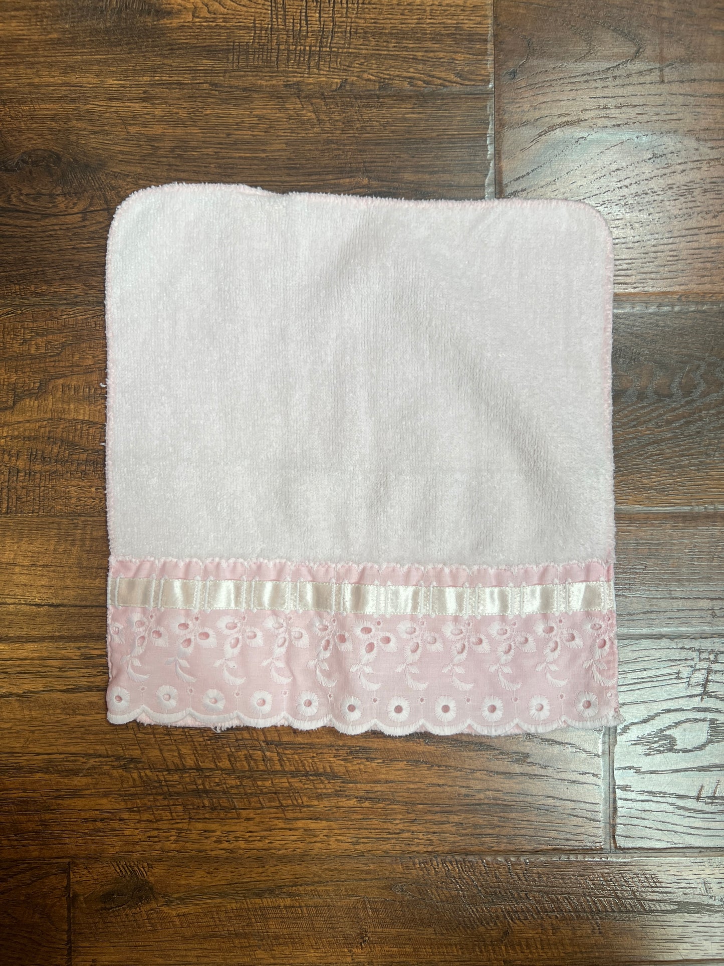 Vintage Linens - Terry Cloth Towel Set - Hand Towel and Face Cloth - Baby Pink - After Bath Luxury