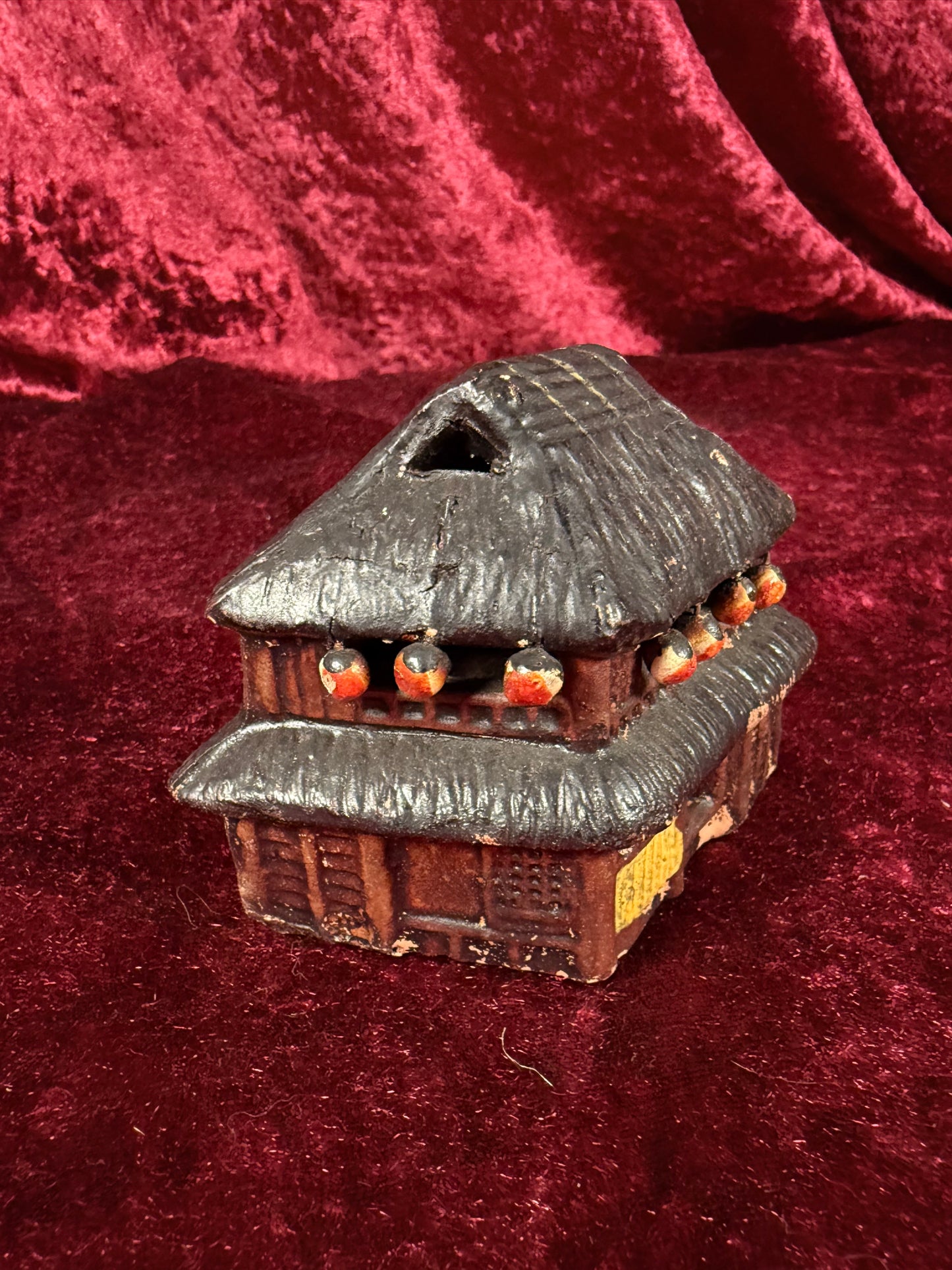 Vintage Clay Incense Burner - Japanese Minka Tea House Sculpture