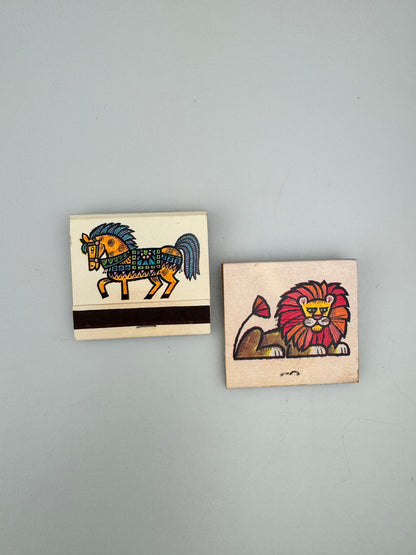 Vintage Matchbooks - Zaniez Lion - Rooster - Horse - Elephant