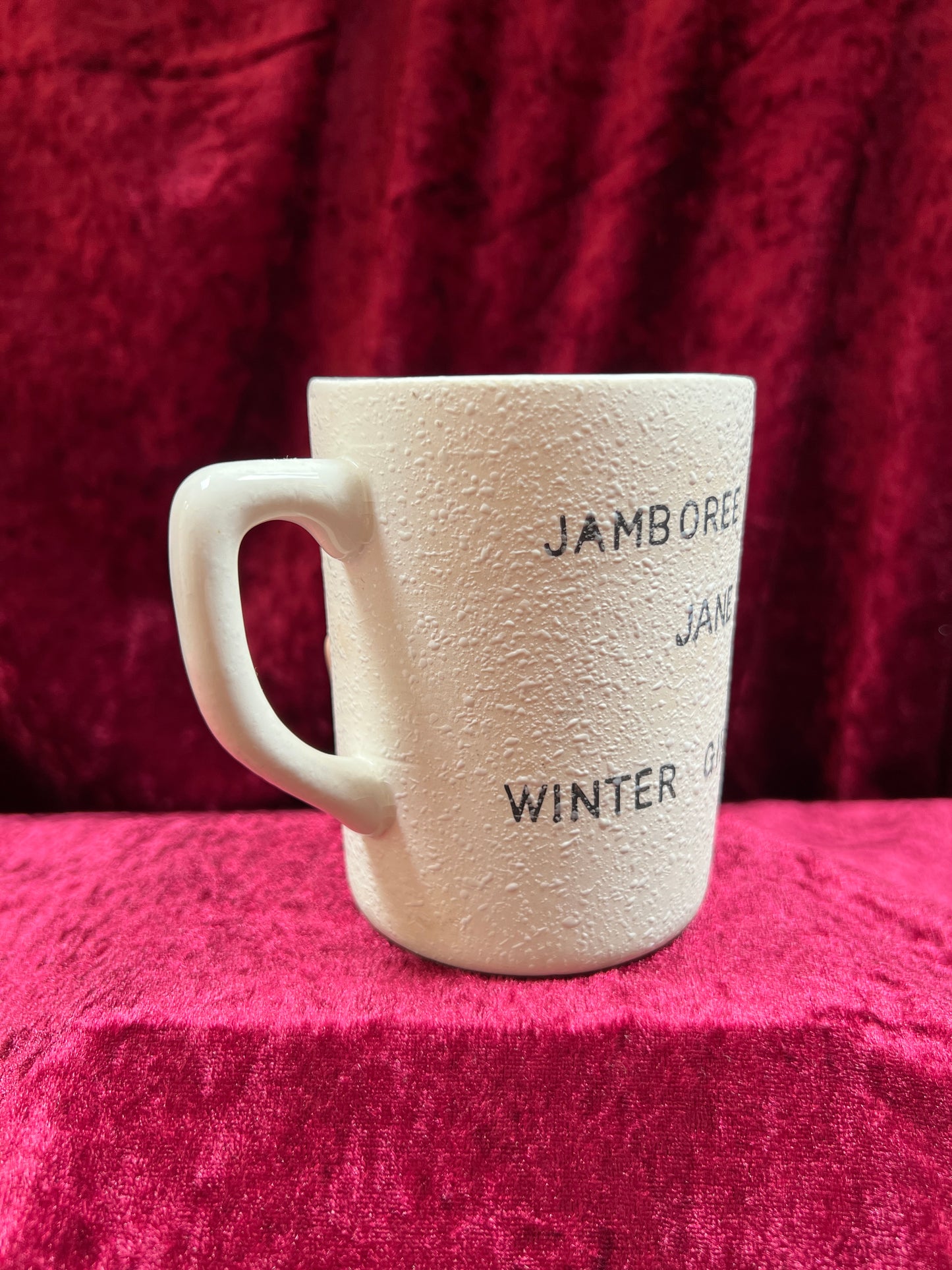 Vintage Kitchen - Coffee Mug - Jamboree Jane Winter Girl Masked Pin Up - The Four Seasons