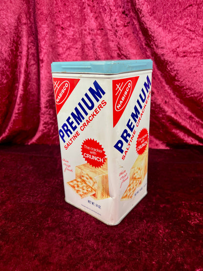 Vintage Kitchen Canister - Nabisco Premium Saltine Cracker Tin - 14 Oz