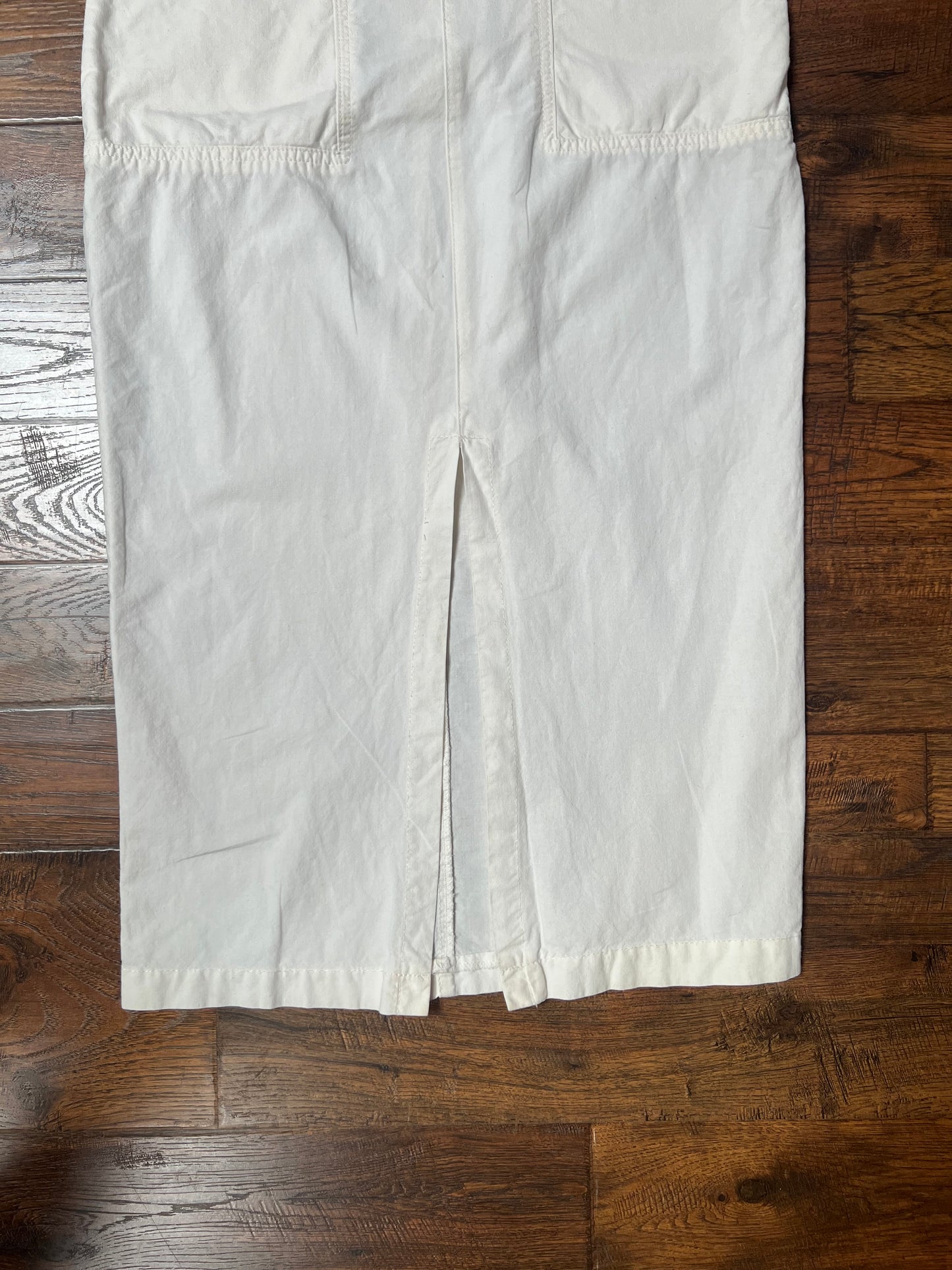 Vintage Clothing - Full Length Sleeveless Shirt Dress - Button Front - White - Medium - YES Clothing
