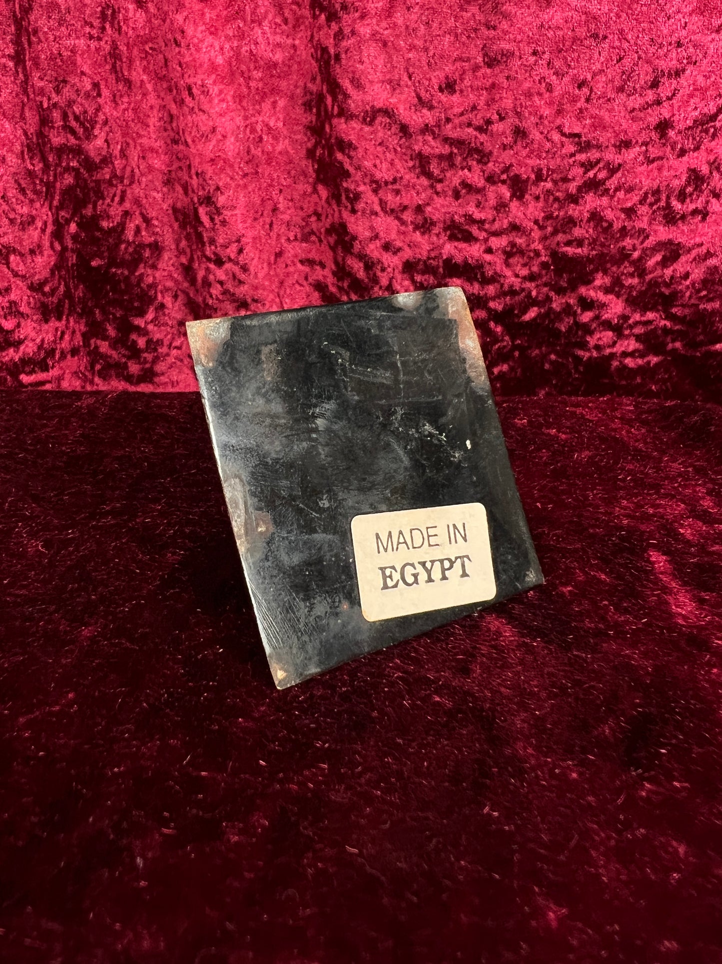 Vintage Metal Pyramid Paperweight - Gold Hieroglyphic Egyptian Souvenir