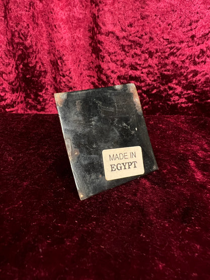 Vintage Metal Pyramid Paperweight - Gold Hieroglyphic Egyptian Souvenir