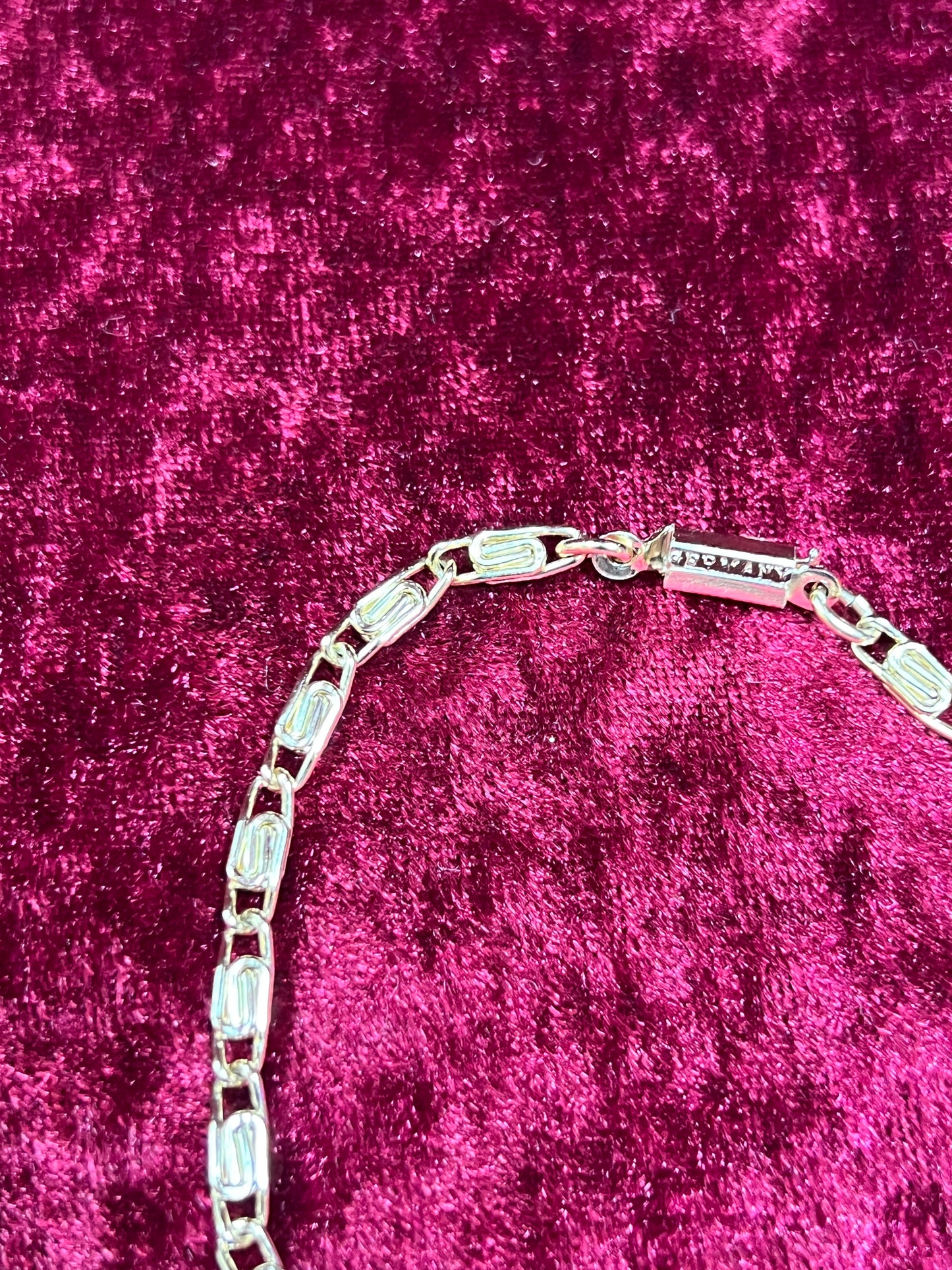 Vintage Jewelry - Bracelet - Gold Tone Metal - Pink Heart Pendant - Germany