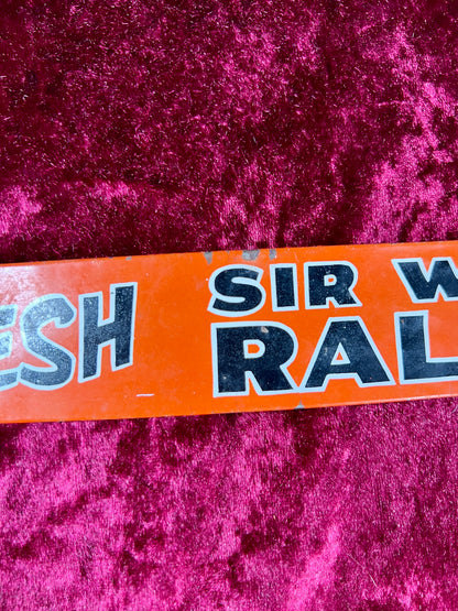 Vintage Tobacciana - Metal Enamel Advertisement Sign - Sir Walter Raleigh Fresh - Made in USA