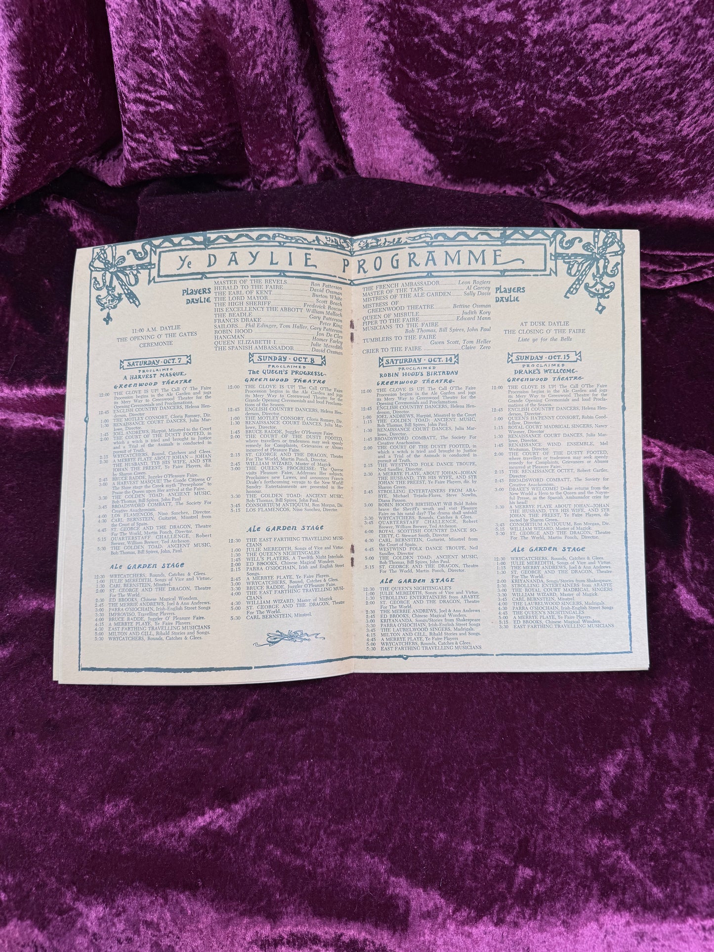 Vintage Paper Program – First Renaissance Pleasure Faire 1967 KPFA Benefit Souvenir