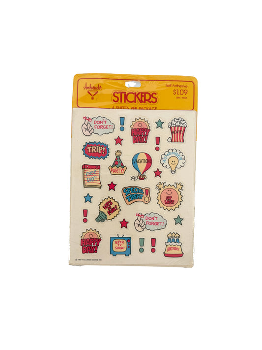 Vintage Stickers - Calendar Stickers Summer Fun Style - by Ambassador 1981