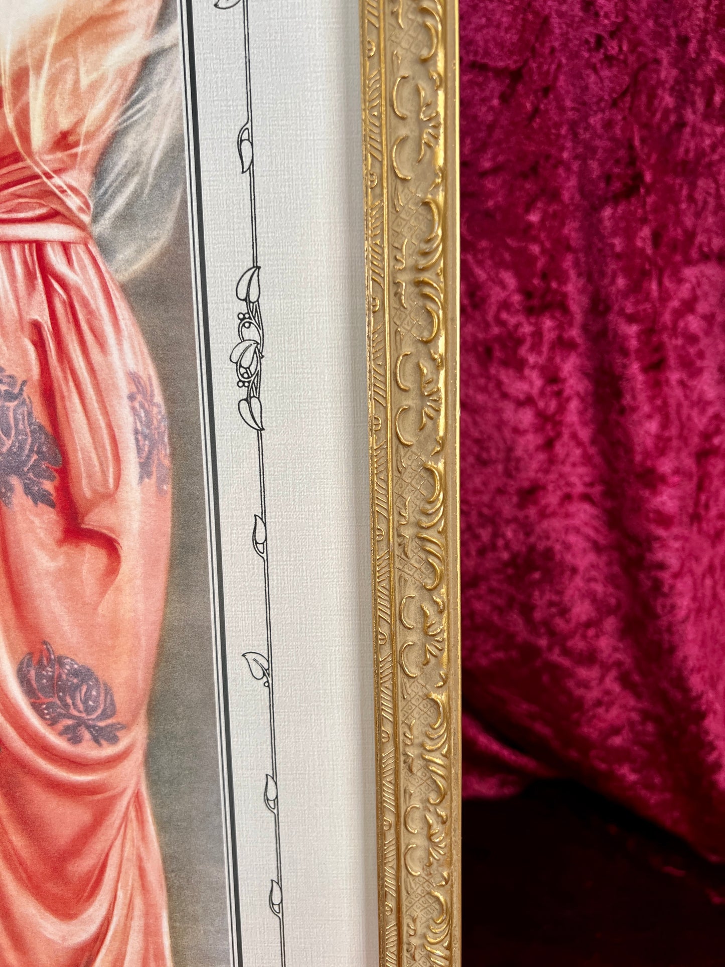 Vintage Long Framed Wall Art – Portrait of Amelia by Hamilton King
